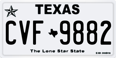 TX license plate CVF9882