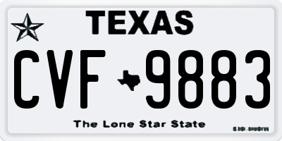 TX license plate CVF9883