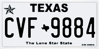 TX license plate CVF9884