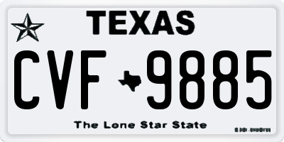 TX license plate CVF9885