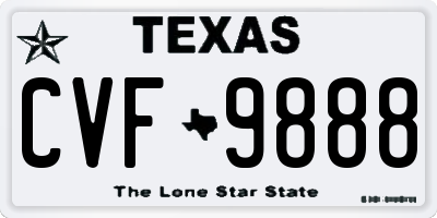 TX license plate CVF9888