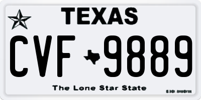 TX license plate CVF9889