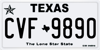 TX license plate CVF9890