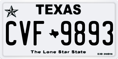 TX license plate CVF9893