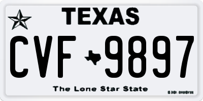 TX license plate CVF9897