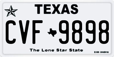 TX license plate CVF9898