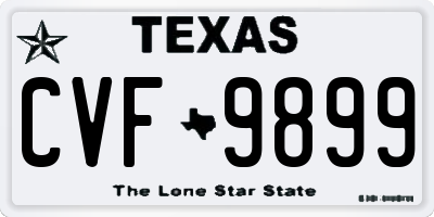 TX license plate CVF9899