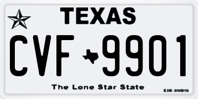 TX license plate CVF9901