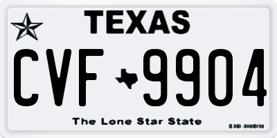 TX license plate CVF9904
