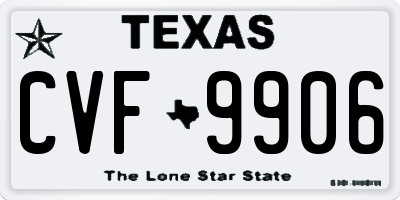 TX license plate CVF9906