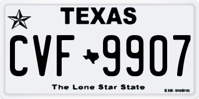 TX license plate CVF9907