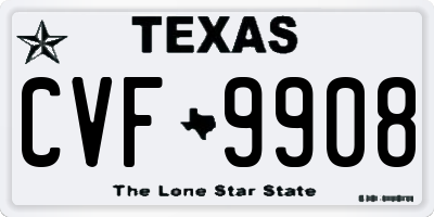 TX license plate CVF9908