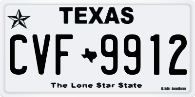 TX license plate CVF9912