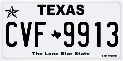 TX license plate CVF9913