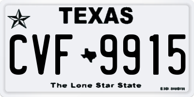 TX license plate CVF9915