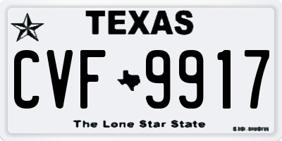 TX license plate CVF9917