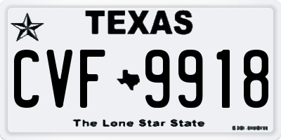 TX license plate CVF9918