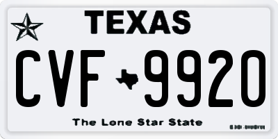 TX license plate CVF9920