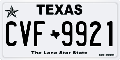 TX license plate CVF9921