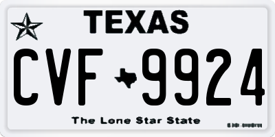 TX license plate CVF9924