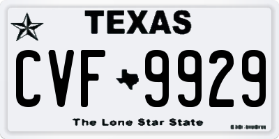 TX license plate CVF9929