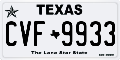 TX license plate CVF9933
