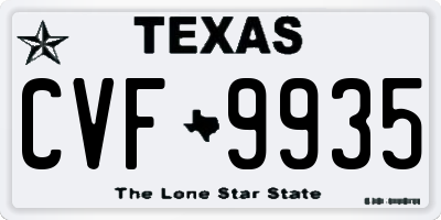 TX license plate CVF9935