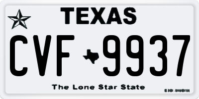 TX license plate CVF9937