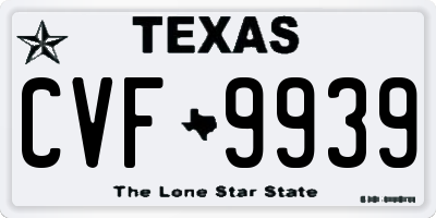 TX license plate CVF9939