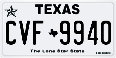 TX license plate CVF9940