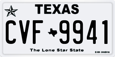 TX license plate CVF9941