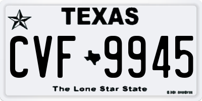 TX license plate CVF9945