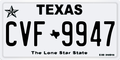 TX license plate CVF9947