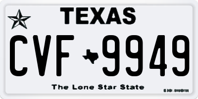 TX license plate CVF9949