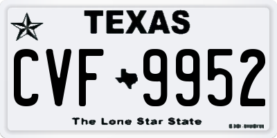TX license plate CVF9952