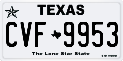 TX license plate CVF9953