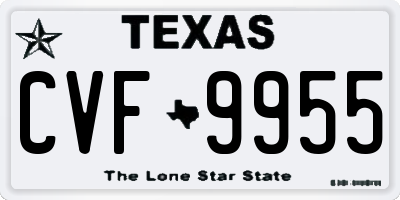 TX license plate CVF9955