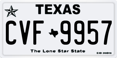TX license plate CVF9957