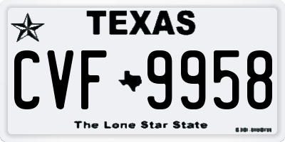 TX license plate CVF9958