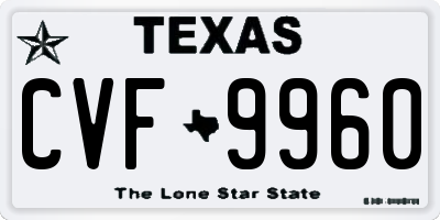 TX license plate CVF9960