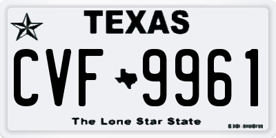 TX license plate CVF9961
