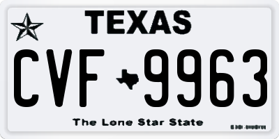 TX license plate CVF9963