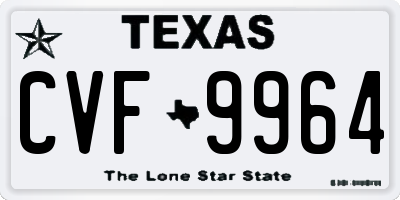 TX license plate CVF9964