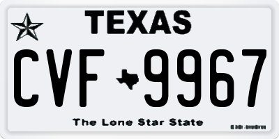 TX license plate CVF9967