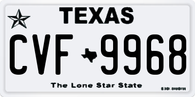 TX license plate CVF9968