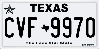TX license plate CVF9970