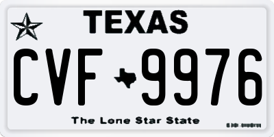 TX license plate CVF9976