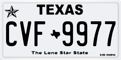 TX license plate CVF9977