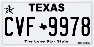 TX license plate CVF9978