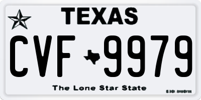 TX license plate CVF9979